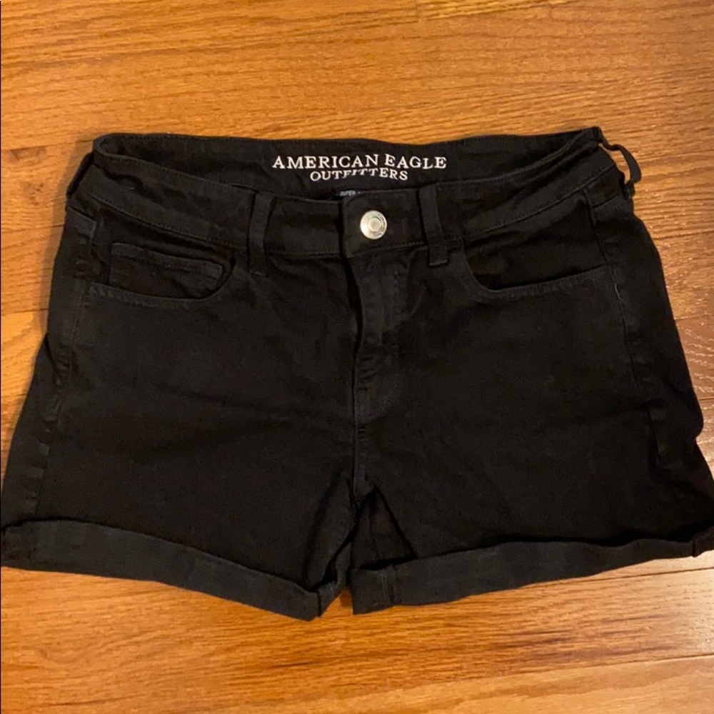 American Eagle black jean shorts